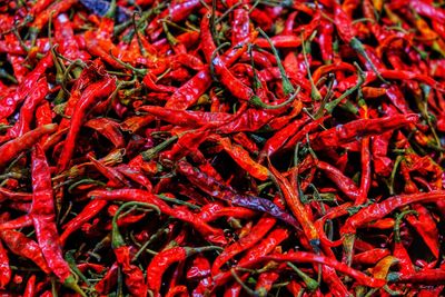 Full frame shot of red chili peppers