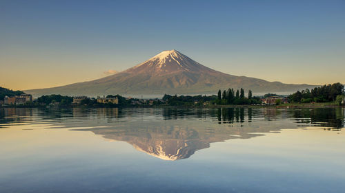 Scenic view of snowcapped mountain against sky