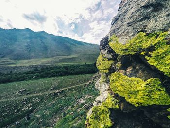 Scenic view of rocky mountains against sky