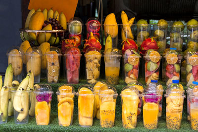 Various fruits for sale at market stall