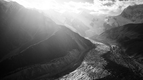 Scenic view of nanga parbat glacier.