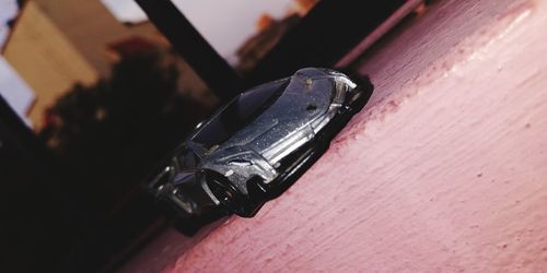 High angle view of black coffee on table