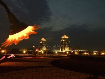 Illuminated city at night