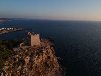 High angle view of sea against sky