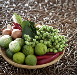 Close-up of fruits in basket