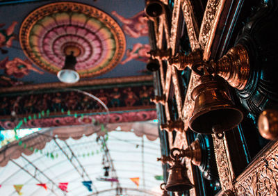 Low angle view of illuminated temple