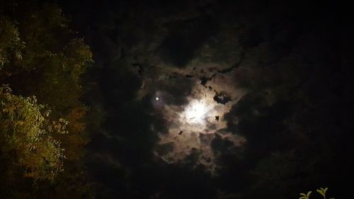 Low angle view of moon in sky