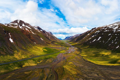 Scenic view of mountains against sky