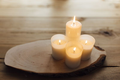 Close-up of christmas decorations on table