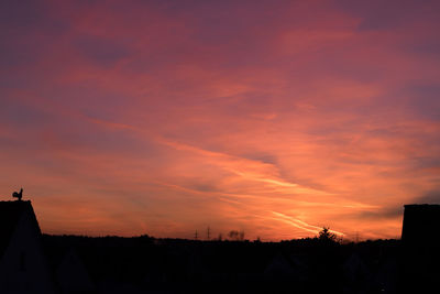 Scenic view of dramatic sky during sunset