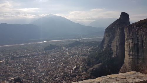 Scenic view of mountains against sky