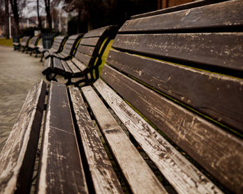 Empty bench in park