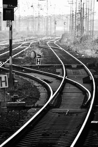 High angle view of railroad tracks in city