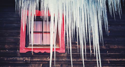 Close-up of red wall