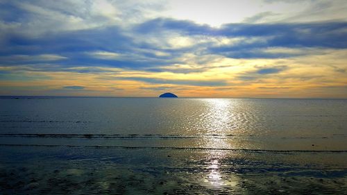 View of sea against cloudy sky