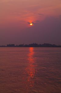 Scenic view of sunset over sea