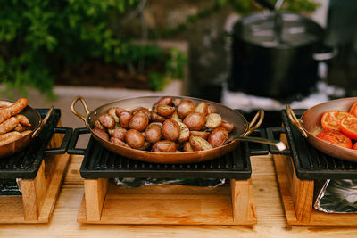 Close-up of seafood on table