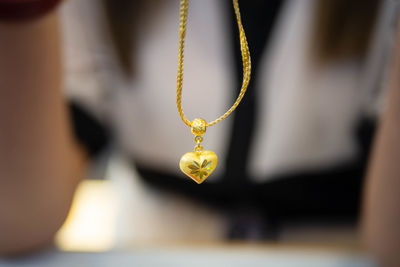 Heart shaped gold necklace
