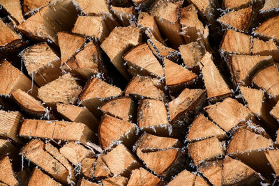 Full frame shot of firewood
