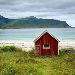 Wooden house in lofoten 