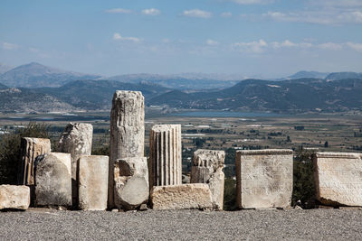 High angle view of townscape against sky
burdur, turkey kibyra, the city of the pisidia region