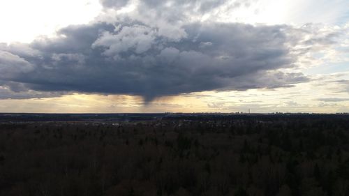 Panoramic view of landscape against sky during sunset