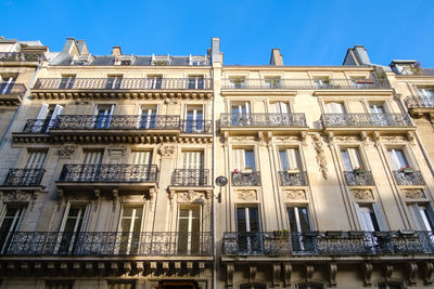 Low angle view of building against clear sky