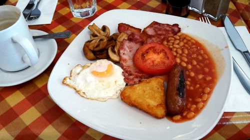 Close-up of served food