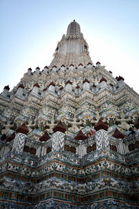 Low angle view of temple against building