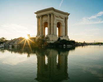 Reflection of building in lake