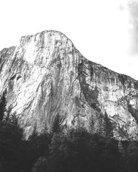 Low angle view of mountain against clear sky