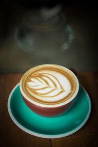 Close-up of coffee on table
