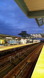 Train on railroad station platform