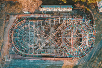 High angle view of old built structure