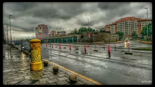 Cloudy sky over city