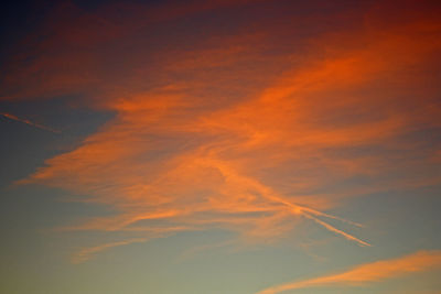 Low angle view of clouds in sky during sunset