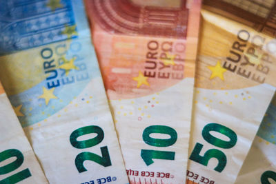 High angle view of text on paper