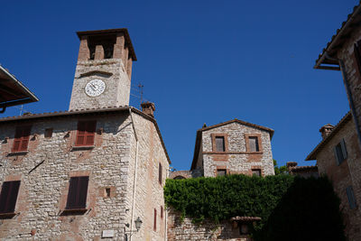 Low angle view of old building against clear sky