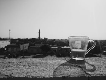 View of drink against clear sky