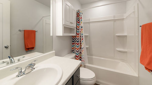 White corridor in bathroom