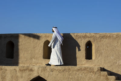 Low angle view of building against clear sky