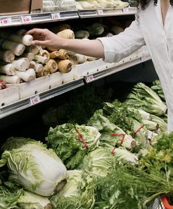 High angle view of vegetables for sale in market