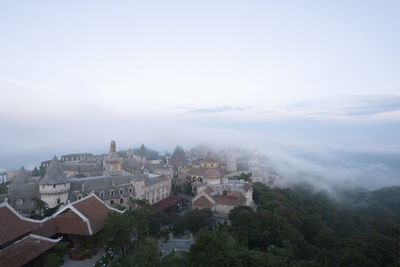 High angle view of townscape against sky