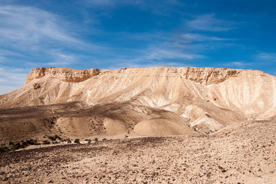 Rock formations in desert against sky