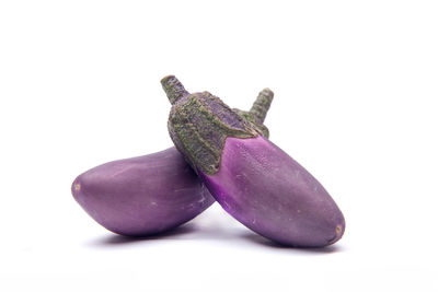 Close-up of fruit against white background