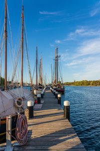 Boats in harbor