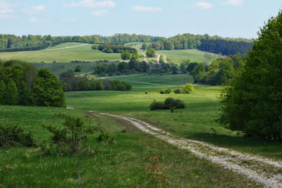 Scenic view of land against sky