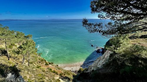 High angle view of sea against sky