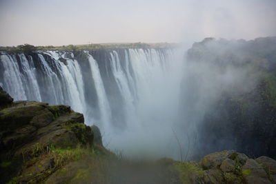 Scenic view of waterfall