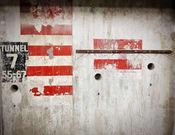 Full frame shot of red door